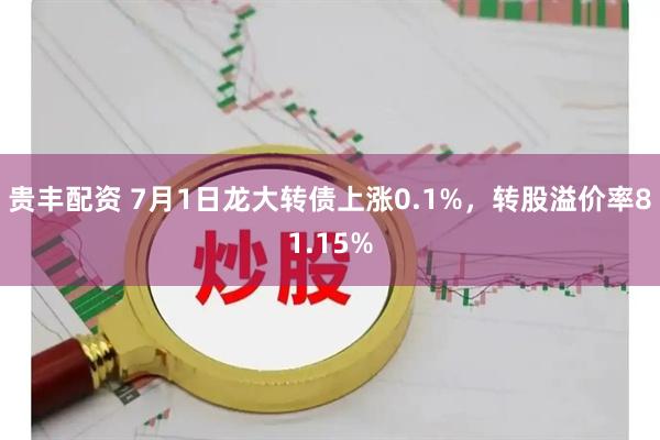 贵丰配资 7月1日龙大转债上涨0.1%，转股溢价率81.15%